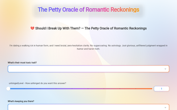 preview for The Petty Oracle of Romantic Reckonings